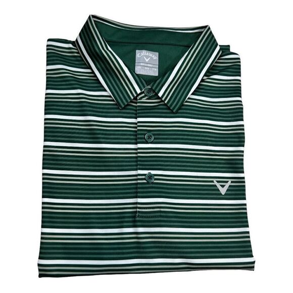 Callaway Polo Mens XXL Stripe Golf Polo Green Polyester - Picture 9 of 13